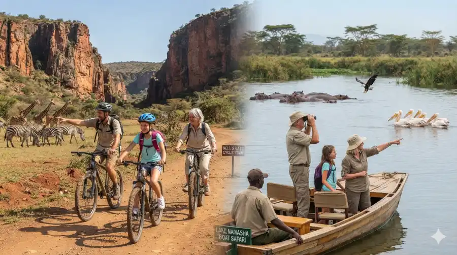 6 day Kenya family safari: 5 Memorable Highlights 4 Lake Naivasha and Hell's Gate tour